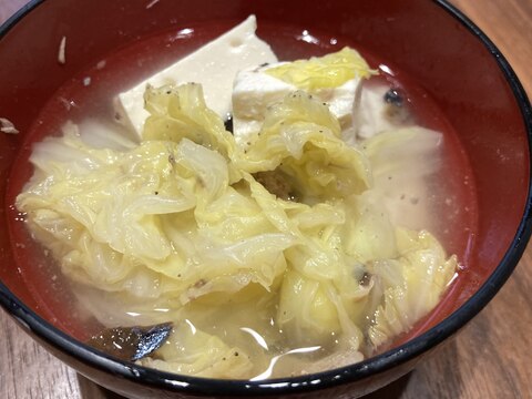 鯖缶で！白菜と豆腐のスープ！